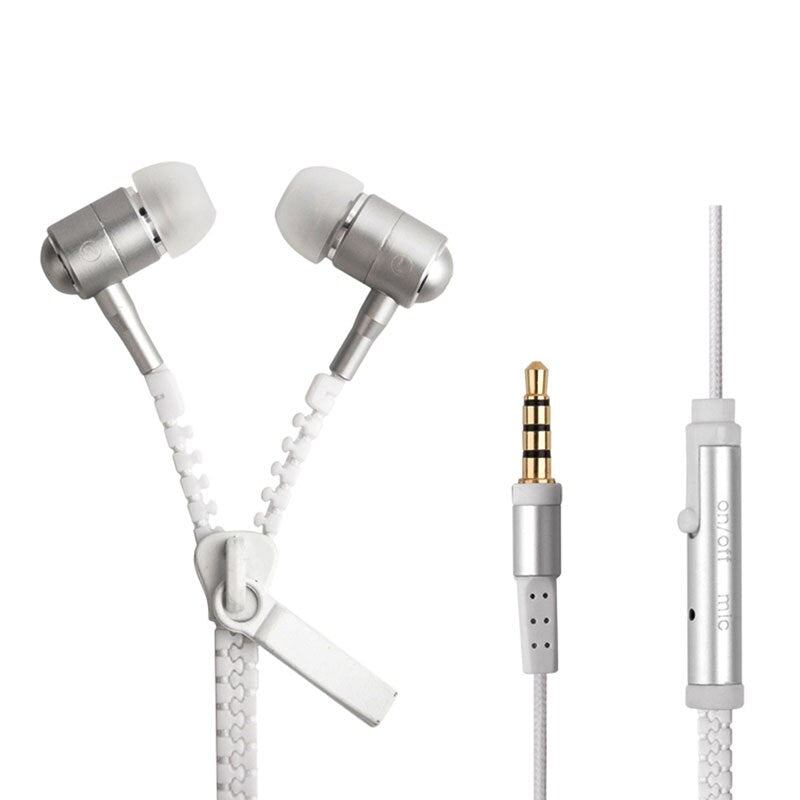 Metal Zipper Earphone