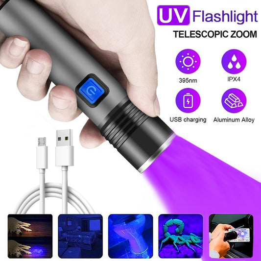 Rechargeable LED UV Flashlight