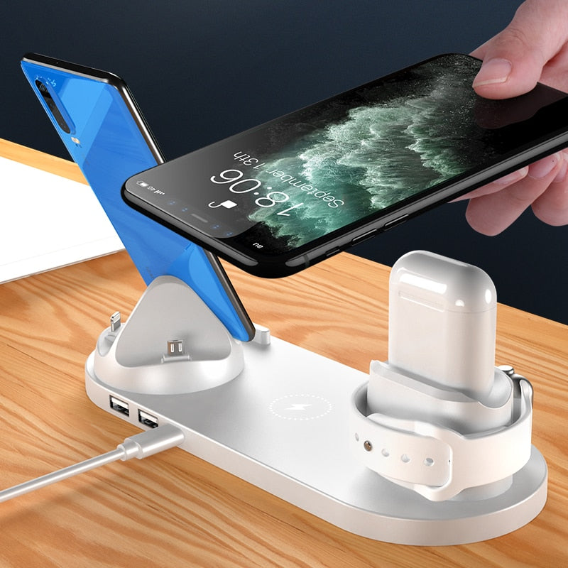 Wireless Charger 6 in 1 10w Qi Fast Stand